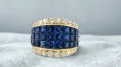 Bold Sapphire and Diamond Ring