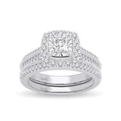 0.64 ct Diamond Bridal Ring in 14K White Gold