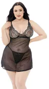 Black Lace Babydoll Set Plus-Size
