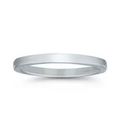 14K White Gold 2MM Low Dome Wedding Band