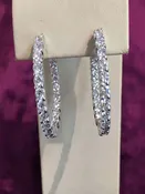 18kt WG Roberto Coin Diamond Earring Hoops