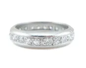 1960s French Diamond Platinum Eternity Band
