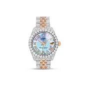 10.78ctw Full Diamond Women's Rolex DateJust 31mm Two Tone Mother of Pearl