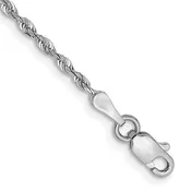 10k Solid White Gold 1.85mm Diamond Cut Quadruple Rope Bracelet Anklet Choker Necklace Pendant Chain 7 8 9 10 16 18 20 22 24 26 30 inches