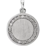 14K Gold 1/5 CTW Diamond Engravable Pendant