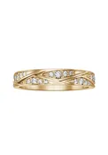 18K Yellow Gold Origami Diamond Waves Band