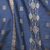 Berber Indigo Striae Linen Yardage Swatches
