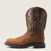 ARIAT Sierra Shock Shield Patriot Wide Square Toe Steel Toe Work Boot 10044426