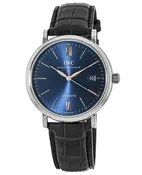 IWC Portofino Automatic Blue Dial Leather Strap Men's Watch IW356523
