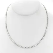14K White Gold Round 12.00 CTW Diamond SI2-I1 18" Tennis Necklace #E49383-8