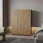Alamo Lake Armoire Multi-storage with one Drawer, Natural Oak