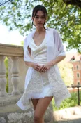 3D Rosette with Pearls Scarf