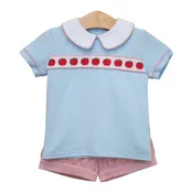 Apple Ribbon Banded Boys Short Set