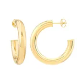 14k Yellow Gold 5mm x 30mm Tube Hoop Earrings