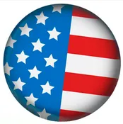 20MM American Flag Ceramic Painted Snap