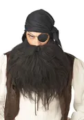 14″ Beard and Mustache in black