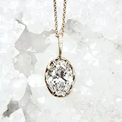 3 CT Oval Cut Lab Grown Diamond Necklace