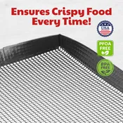 Cooks Innovations Non-Stick Oven Crisper & Grill Basket - Dishwasher Safe Air Fry Basket Black - (Oven Basket: 13.25″ X 11.5″ X 1.25″)