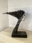 Abstract Black Mesh Sculpture