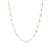 14k Baroque Pearl Rope Necklace with Diamond Pill Bead - 36"