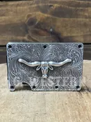 3D D250008765 Mens Long Horn Utility Wallet Black Silver