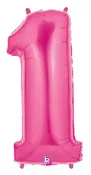 Fuchsia Foil Number Balloons