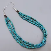 3 strand Blue Nugget Necklace by Laura Aguilar