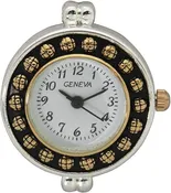 Fashion Watch Wholesale Ladies Geneva Two Tone Round Face Watch Case with Beading Holes