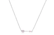 Arrow Pink Crystal White Gold Plating Girl's Charm Chained Necklace Pendant