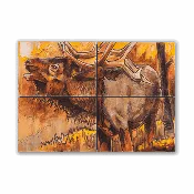 Afternoon Elk: 4-Piece Metal Box Art