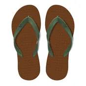 Men's Sustainable Flip Flops Cocoa with Army Green Straps