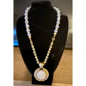 19″ Clear Quartz Stone Pendant Necklace