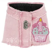 1st Birthday (Pink) Denim Harness Vest