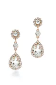 12550 Rose Gold Crystal Pear Shape Earrings