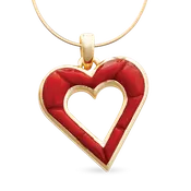 Coral Cobblestone Heart Pendant