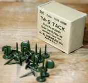 100X 1W-9 Olive Green WWII USMC Thumb Tack