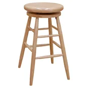 16" Solid Oak Swivel Barstool- Light