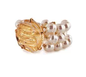 Glass Centerpiece Bracelet with Glass Pearls.
