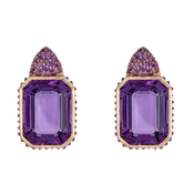 Amethyst Small Reverse Set Earrings