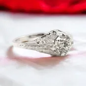 ANTIQUE ART DECO 0.71 CARAT DIAMOND SOLITAIRE RING
