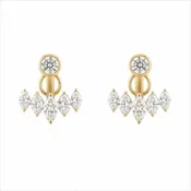 14Kt Bezeled Climber Earrings