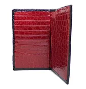 Black and Red Pocket Executive Full Alligator Long Credit Card Holder Wallet