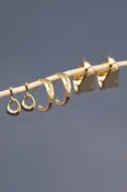 Audrey Huggie Hammered Earring Set