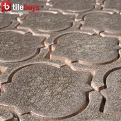 Arabesque Crackled Glass Mosaic Wall Tile in Dark Taupe