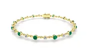 2.4mm Round Diamond and 3.2mm Round Emerald Ring | Jolie Designs