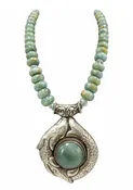 Amazonite Tibetan Silver Pendant Necklace