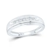 10kt Gold Mens Round Diamond Band  1/4 Cttw
