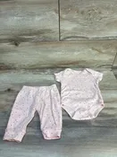 2pc Heart Print Bodysuit & Bottoms Set Pink sz 3m