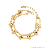 20mm U Shape Linked Bracelet - Gold