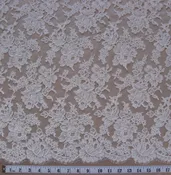Alencon Lace, French Alencon, Allover Roses, 68″ wide, Ivory